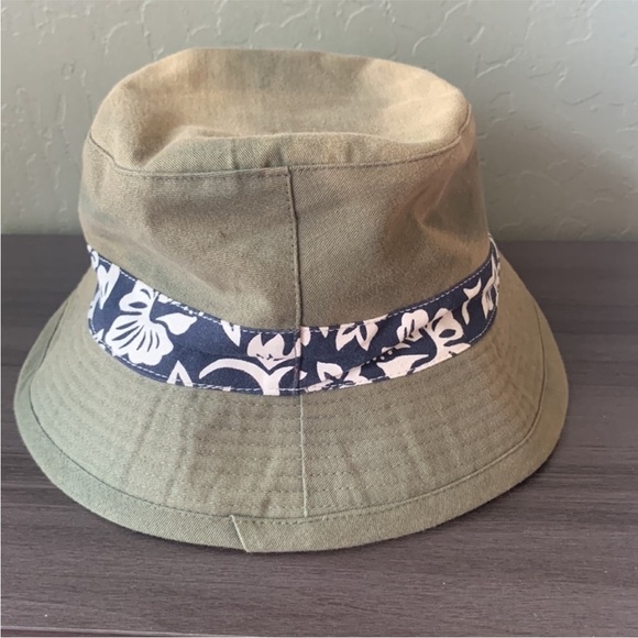 Hawaiian Headwear Khaki Bucket‎ Hat Aloha Floral Printed Band Size M - Picture 2 of 4